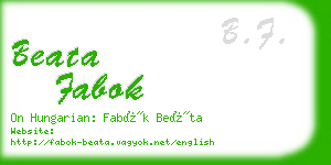 beata fabok business card